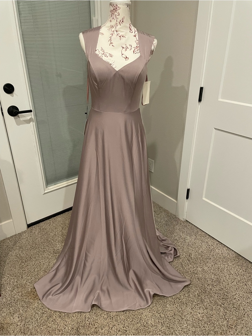 Allure Bridals V-Neck A-Line Prom/Bridesmaid Gown. Color fawn. New with tags.